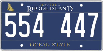 RI license plate 554447