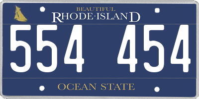 RI license plate 554454