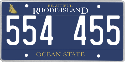 RI license plate 554455