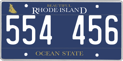 RI license plate 554456