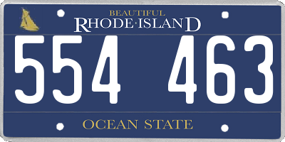 RI license plate 554463
