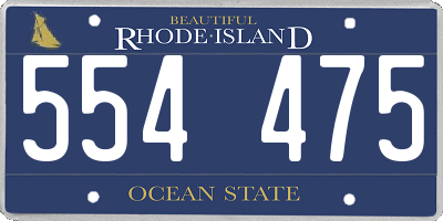 RI license plate 554475