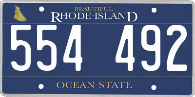 RI license plate 554492