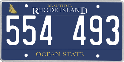 RI license plate 554493