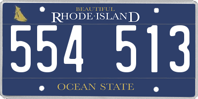 RI license plate 554513