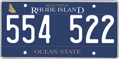 RI license plate 554522