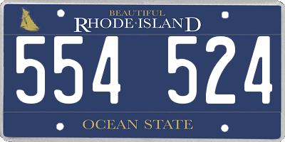RI license plate 554524