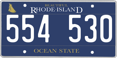 RI license plate 554530