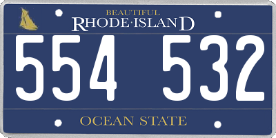 RI license plate 554532