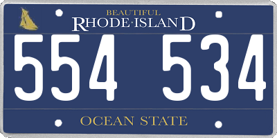 RI license plate 554534