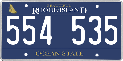 RI license plate 554535