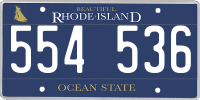 RI license plate 554536