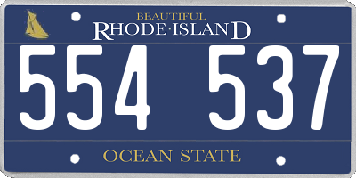 RI license plate 554537