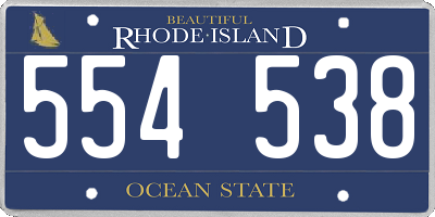 RI license plate 554538
