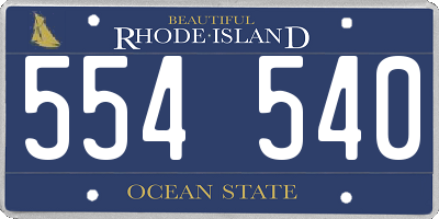RI license plate 554540