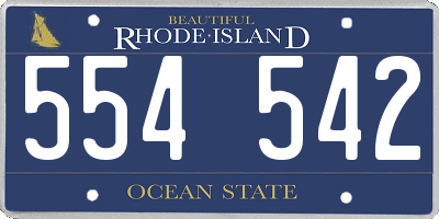 RI license plate 554542