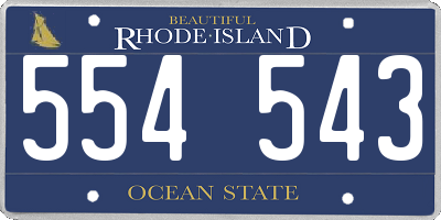 RI license plate 554543