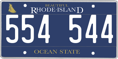 RI license plate 554544
