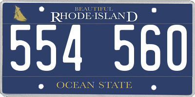 RI license plate 554560