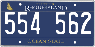 RI license plate 554562