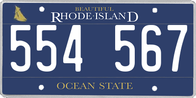 RI license plate 554567