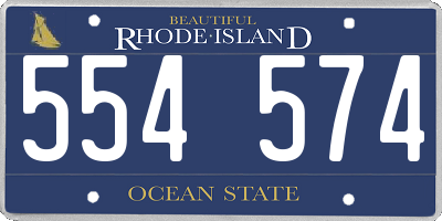 RI license plate 554574