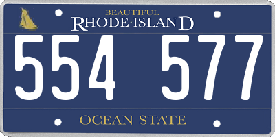 RI license plate 554577