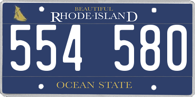 RI license plate 554580