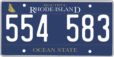 RI license plate 554583