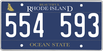 RI license plate 554593