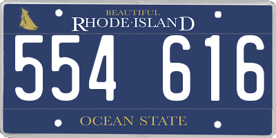RI license plate 554616
