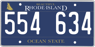 RI license plate 554634
