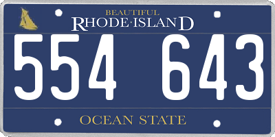 RI license plate 554643
