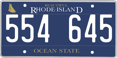 RI license plate 554645