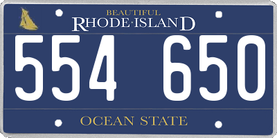 RI license plate 554650