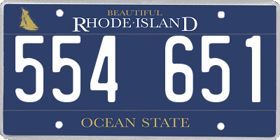 RI license plate 554651