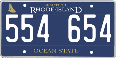 RI license plate 554654