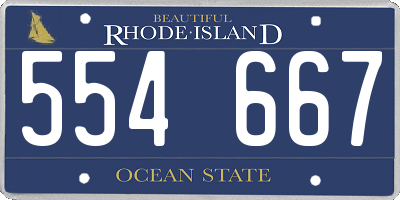 RI license plate 554667
