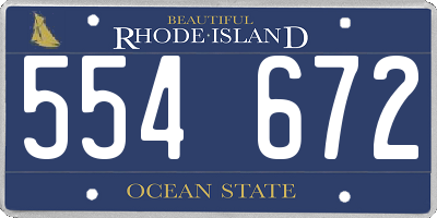 RI license plate 554672