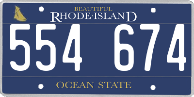 RI license plate 554674