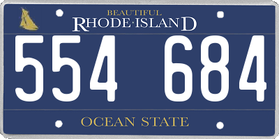 RI license plate 554684