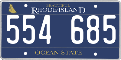 RI license plate 554685