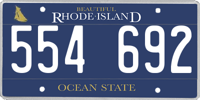 RI license plate 554692