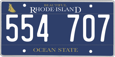 RI license plate 554707