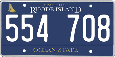 RI license plate 554708