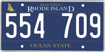 RI license plate 554709