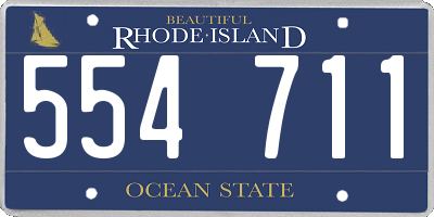 RI license plate 554711