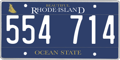 RI license plate 554714