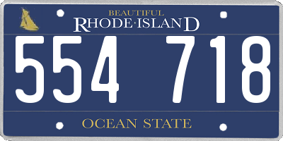 RI license plate 554718