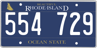 RI license plate 554729